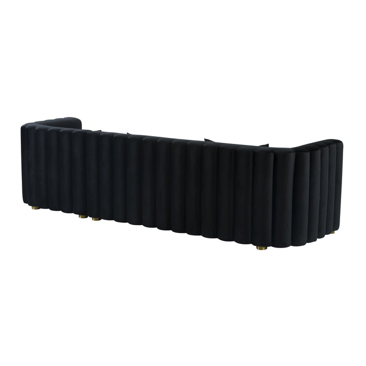 Callie 2-Piece Performance Velvet L-Shaped Sectional - Black / RAF