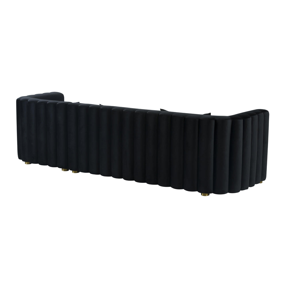 Callie 2-Piece Performance Velvet L-Shaped Sectional - Black / RAF