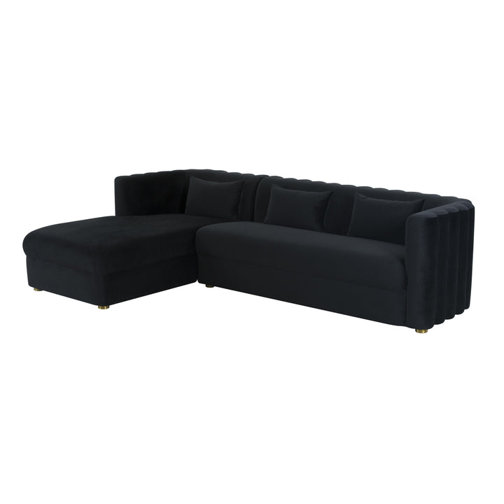 Callie 2-Piece Performance Velvet L-Shaped Sectional - Black / LAF