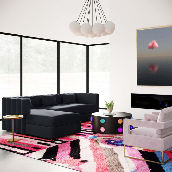 Callie 2-Piece Performance Velvet L-Shaped Sectional - Black / LAF