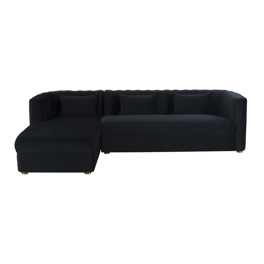 Callie 2-Piece Performance Velvet L-Shaped Sectional - Black / LAF