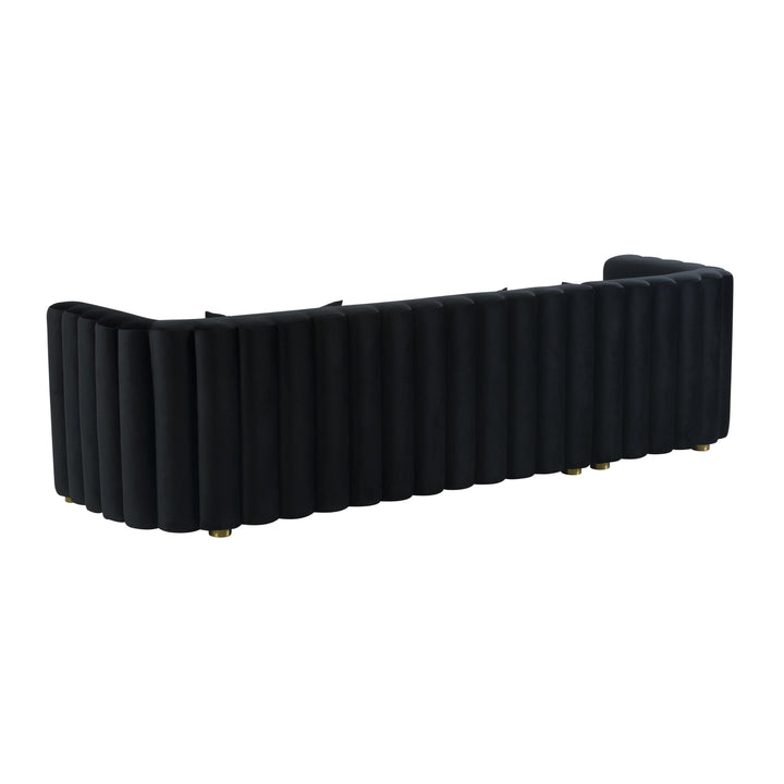 Callie 2-Piece Performance Velvet L-Shaped Sectional - Black / LAF
