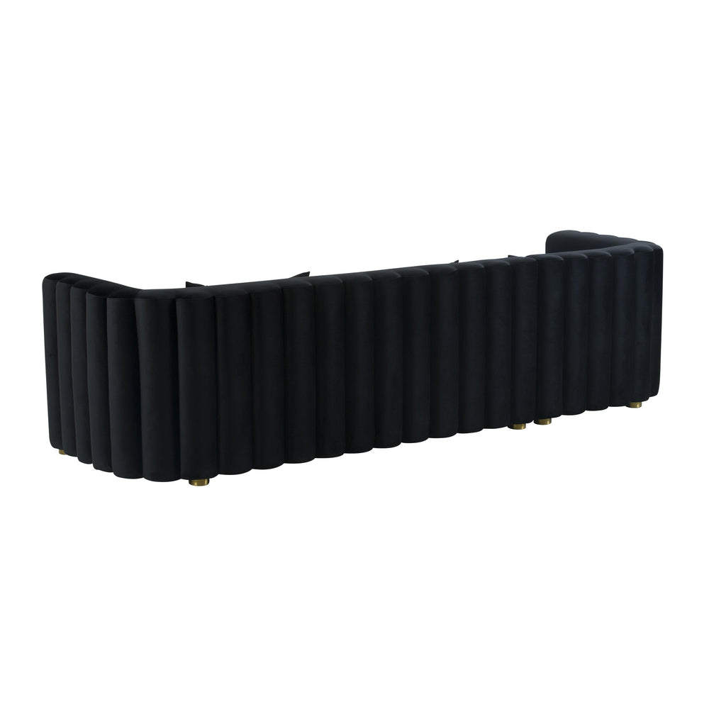 Callie 2-Piece Performance Velvet L-Shaped Sectional - Black / LAF