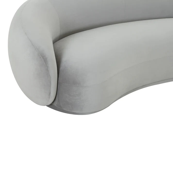 Kendall 90" Velvet Sofa - Light Grey