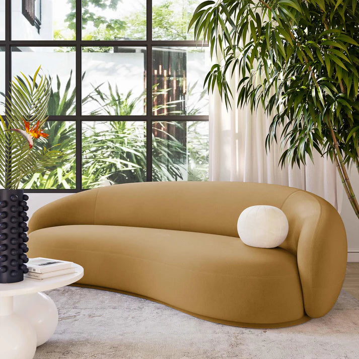 Kendall 90" Velvet Sofa - Cognac