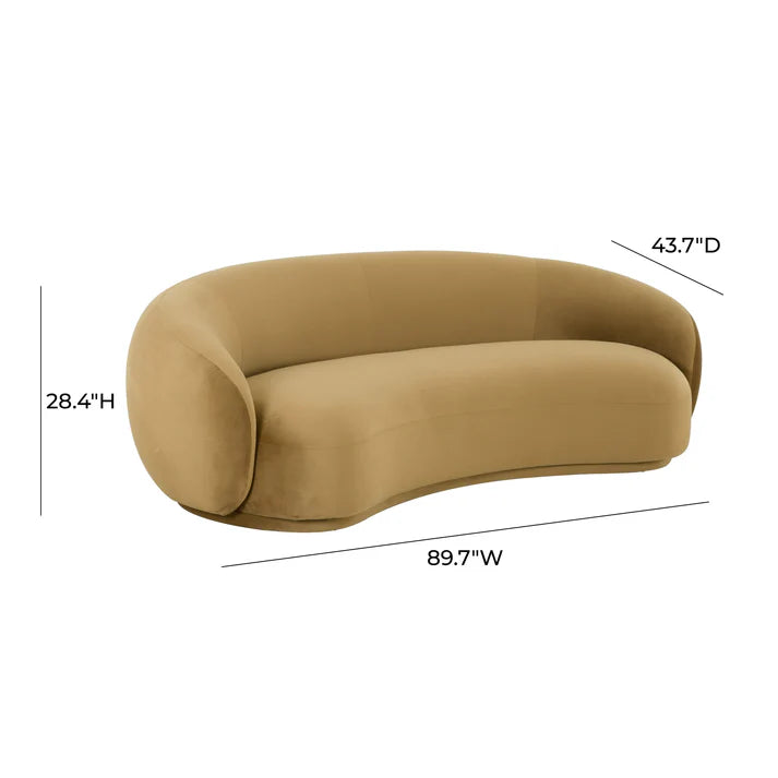Kendall 90" Velvet Sofa - Cognac