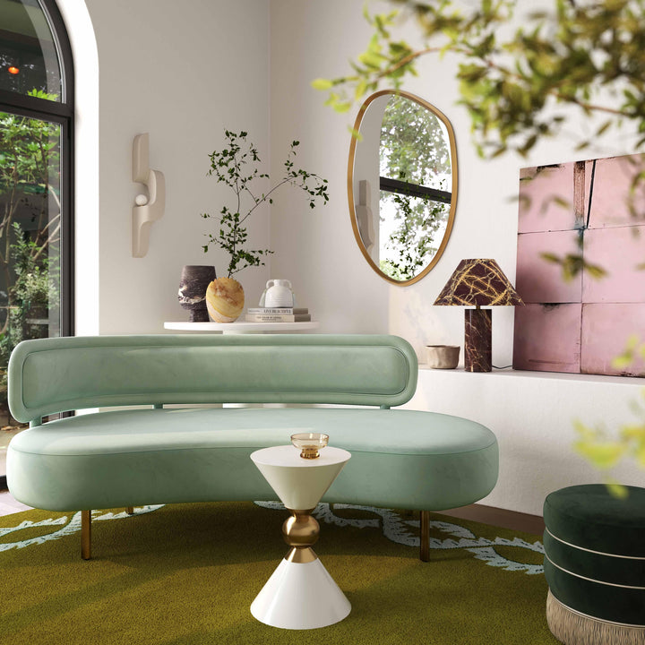 Tischa 70" Performance Fabric Sofa - Mint Green