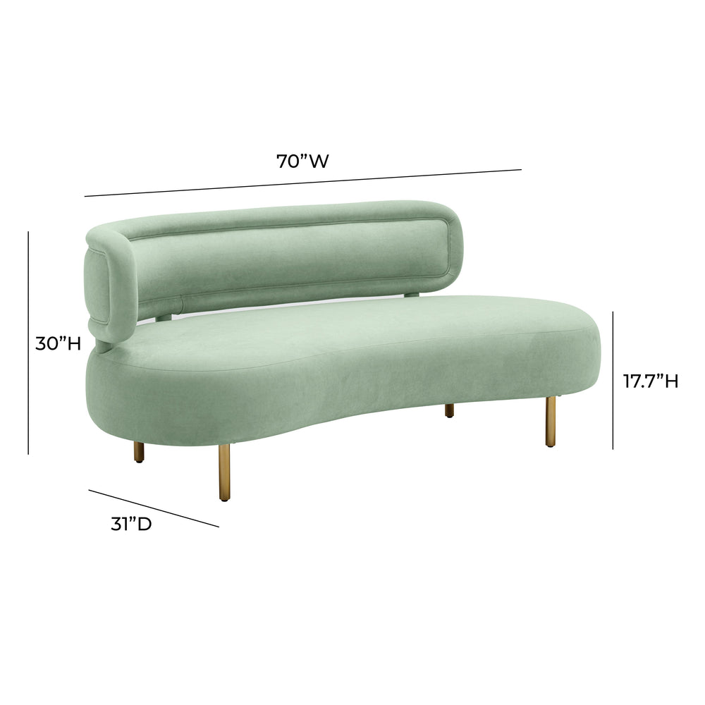 Tischa 70" Performance Fabric Sofa - Mint Green