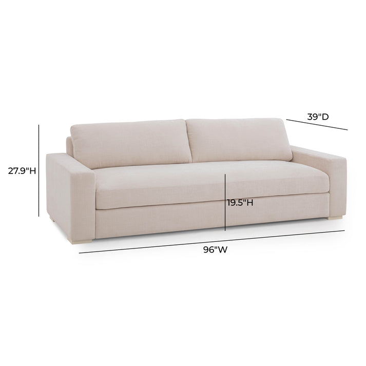 Beckham 96" Performance Chenille Sofa - Cream