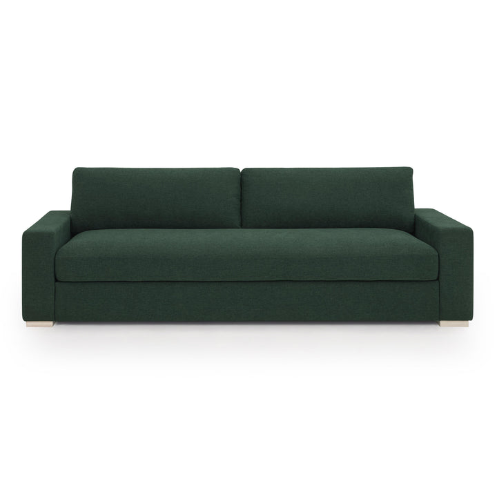 Beckham 96" Performance Chenille Green Sofa