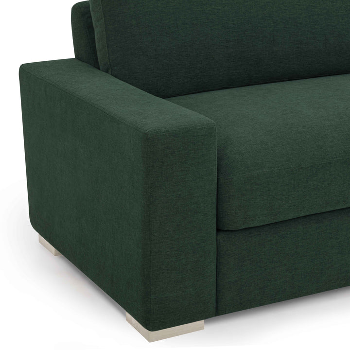 Beckham 96" Performance Chenille Green Sofa