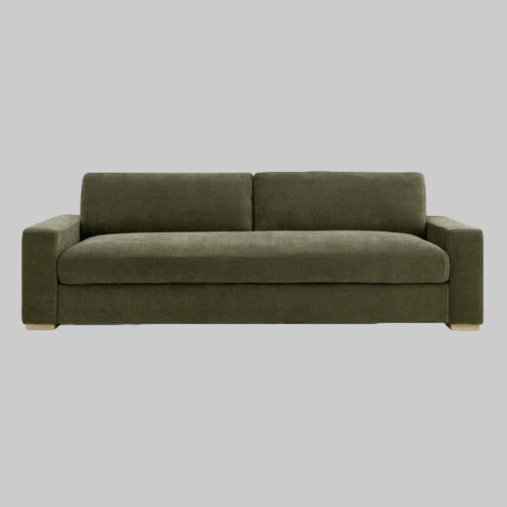 Beckham 96" Upcycled Chenille Sofa - Olive Green