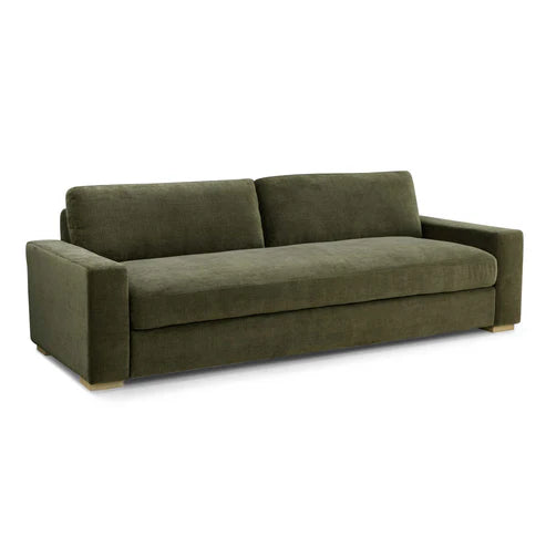 Beckham 96" Upcycled Chenille Sofa - Olive Green