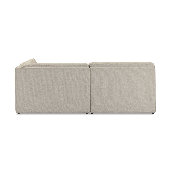 Yvette 3-Piece Warm Grey Performance Boucle L-Sectional