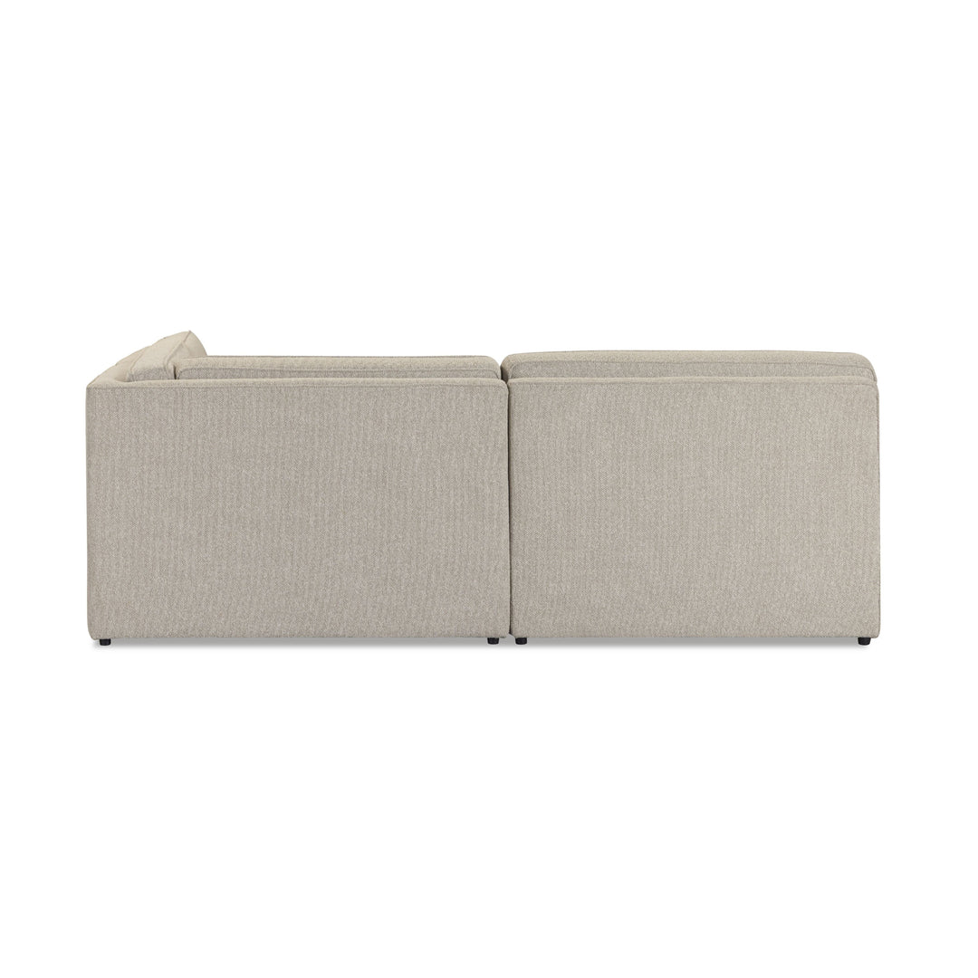 Yvette 3-Piece Warm Grey Performance Boucle L-Sectional