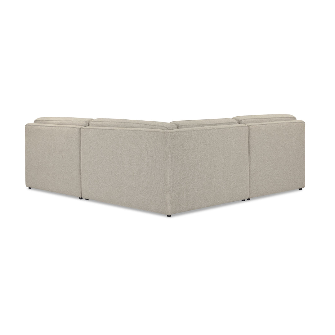 Yvette 3-Piece Warm Grey Performance Boucle L-Sectional