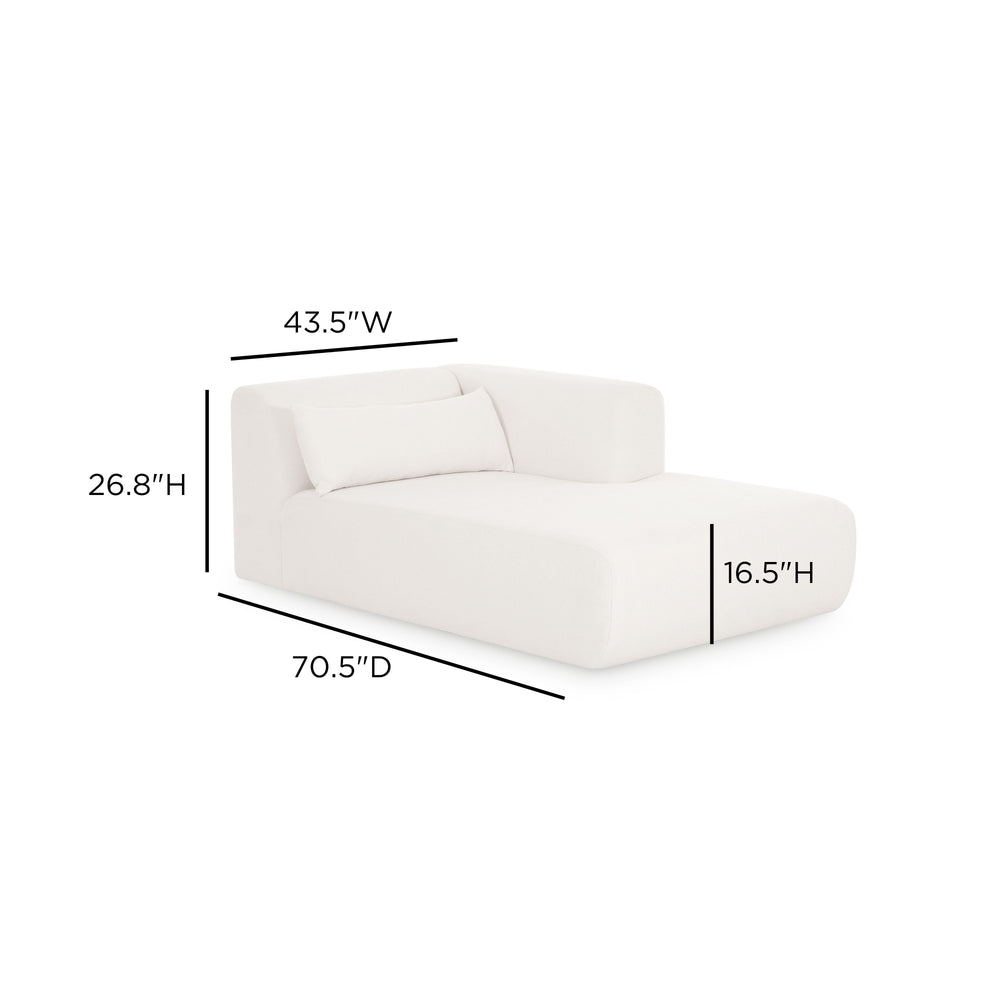 Tarra Cream Performance Chenille Modular Chaise - RAF