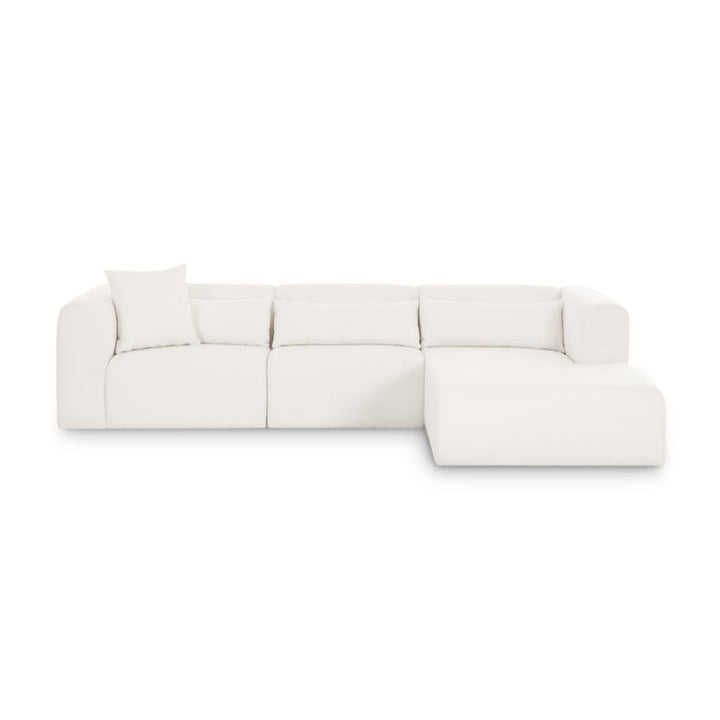 Tarra 3-Piece Cream Performance Chenille Modular Sectional - RAF