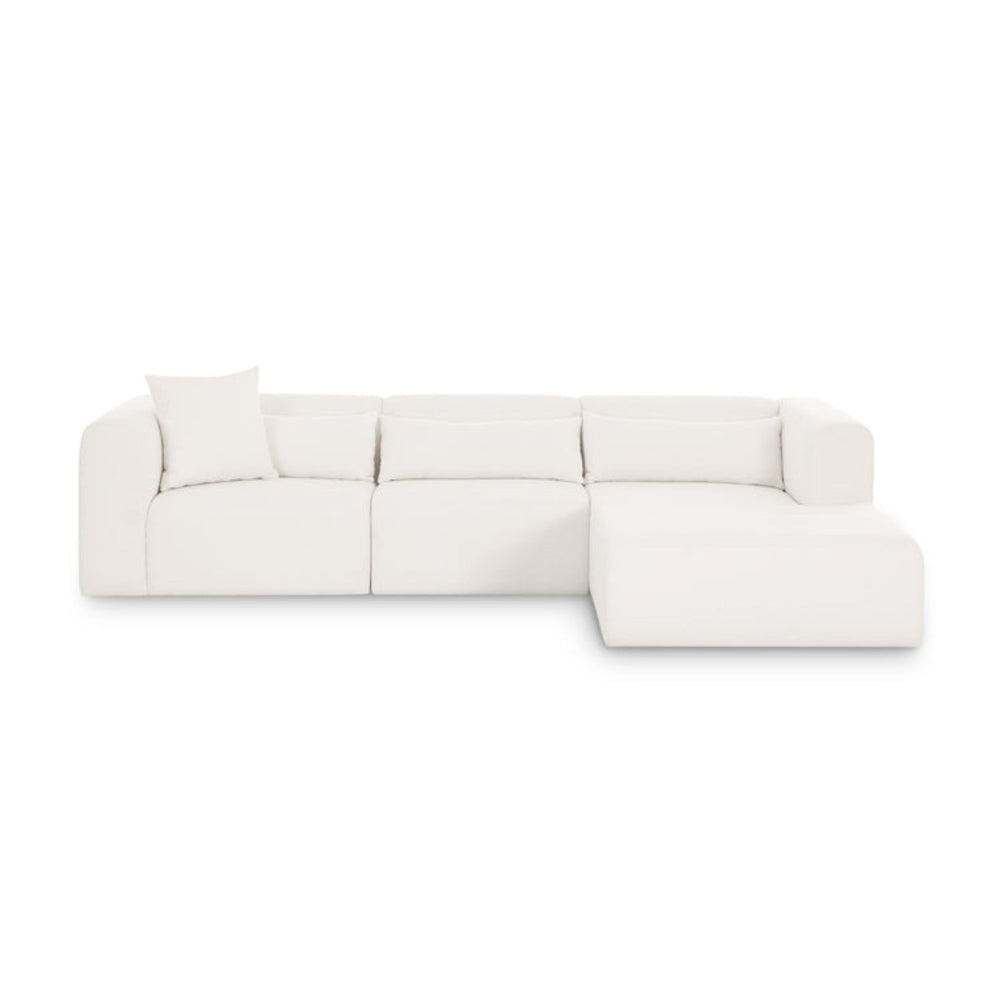 Tarra 3-Piece Cream Performance Chenille Modular Sectional - RAF