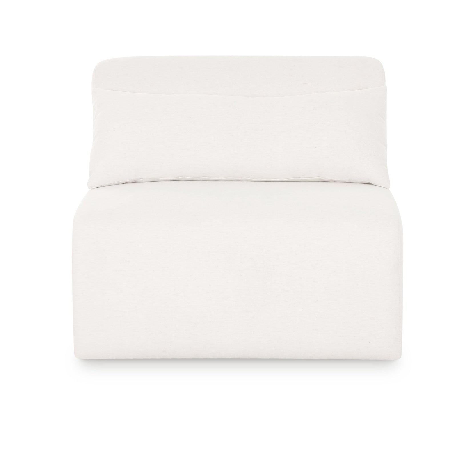 TOV Furniture Tarra Cream Performance Chenille Modular Armless Chair