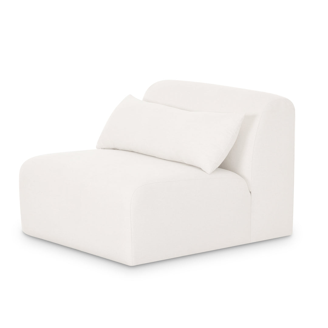 Tarra Cream Performance Chenille Modular Armless Chair