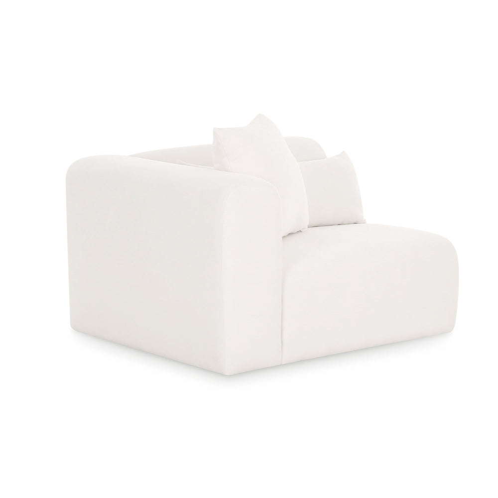 Tarra Cream Performance Chenille Modular Corner Chair