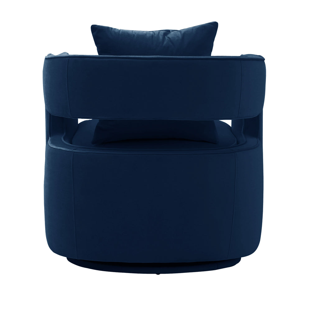 Kennedy Performance Velvet Swivel Accent Chair - Navy