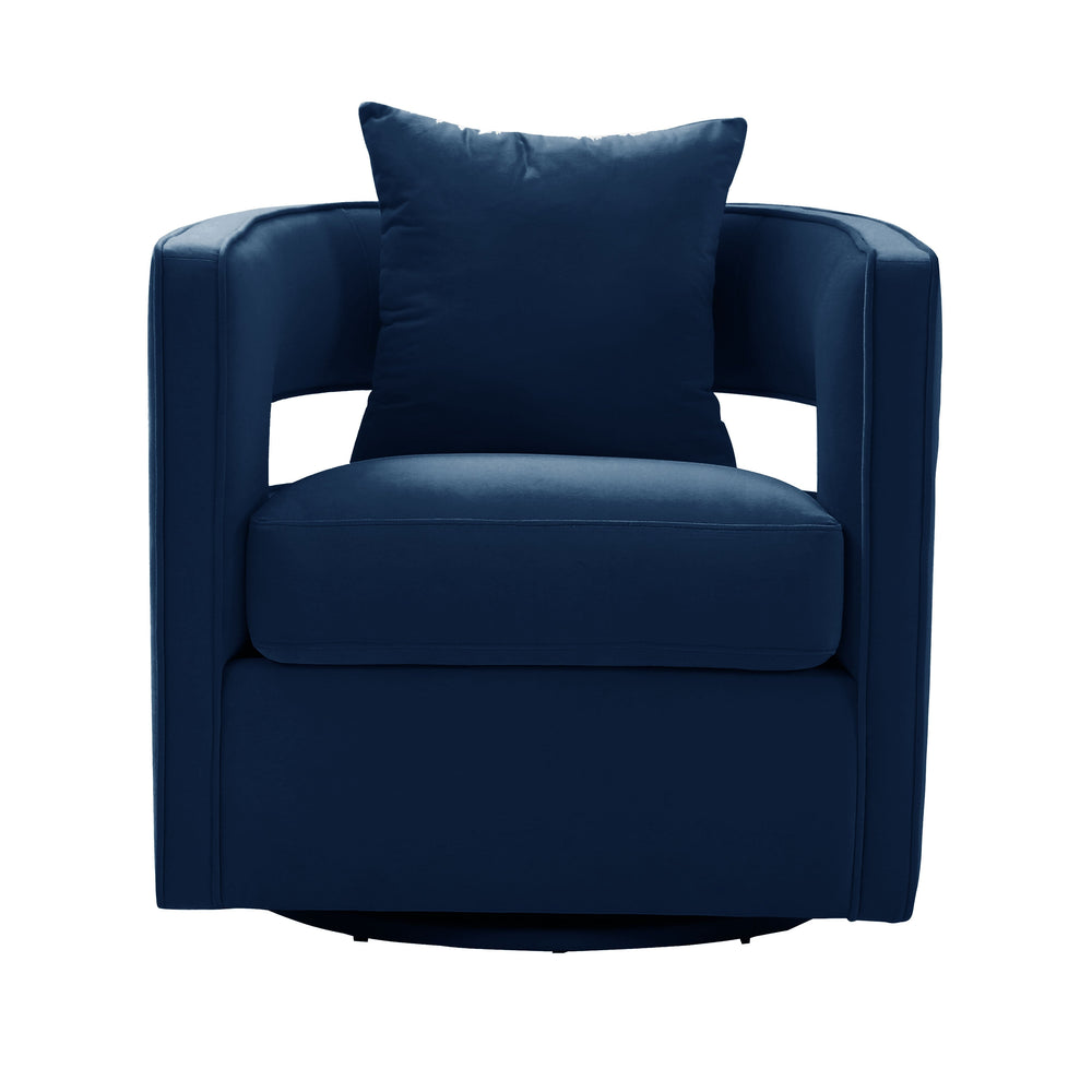 Kennedy Performance Velvet Swivel Accent Chair - Navy
