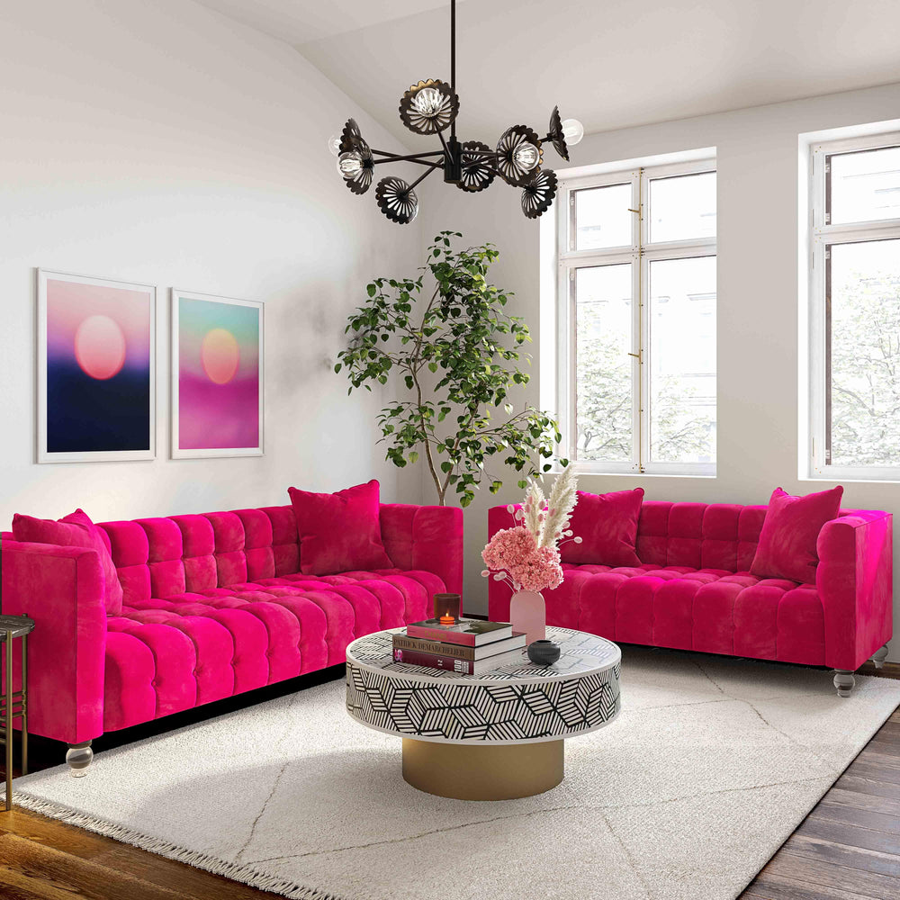 Bea 66" Hot Pink Performance Velvet Loveseat