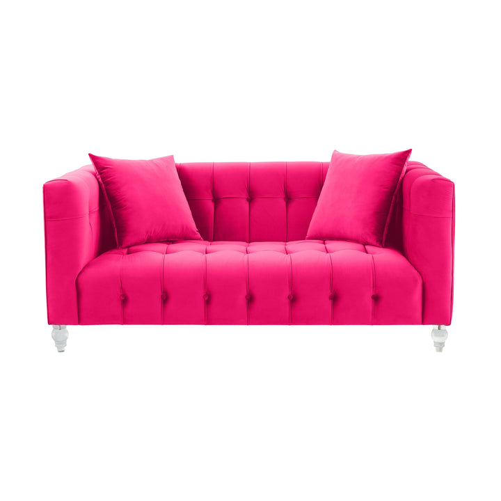 Bea 66" Hot Pink Performance Velvet Loveseat