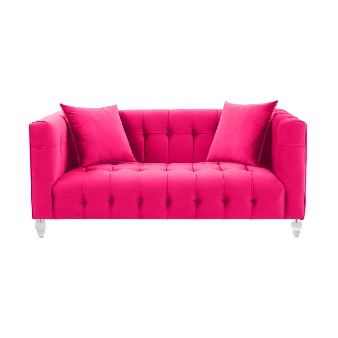 Bea 66" Hot Pink Performance Velvet Loveseat