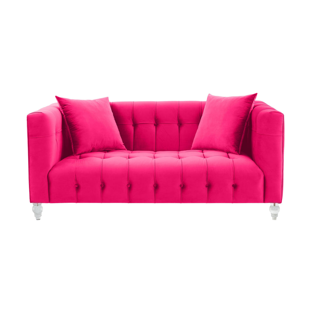 Bea 66" Hot Pink Performance Velvet Loveseat