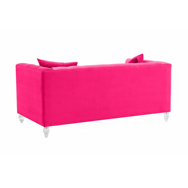 Bea 66" Hot Pink Performance Velvet Loveseat