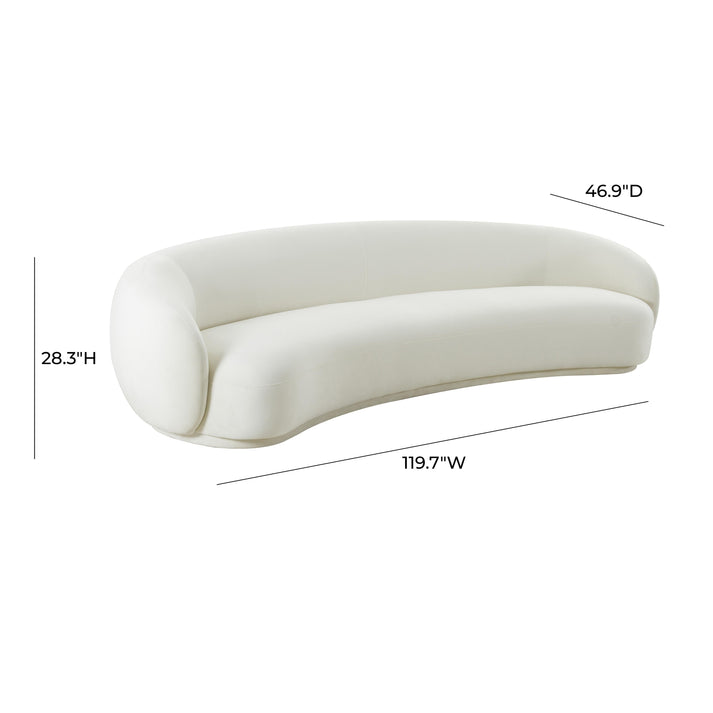Kendall 90" Velvet Sofa - Cream