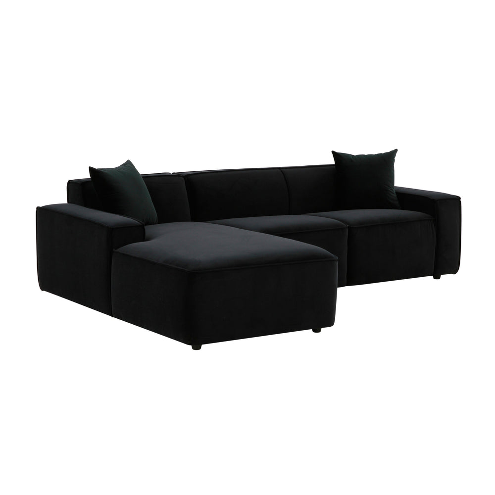 Olafur 2-Piece Performance Fabric L-Shaped Sectional - Black / LAF