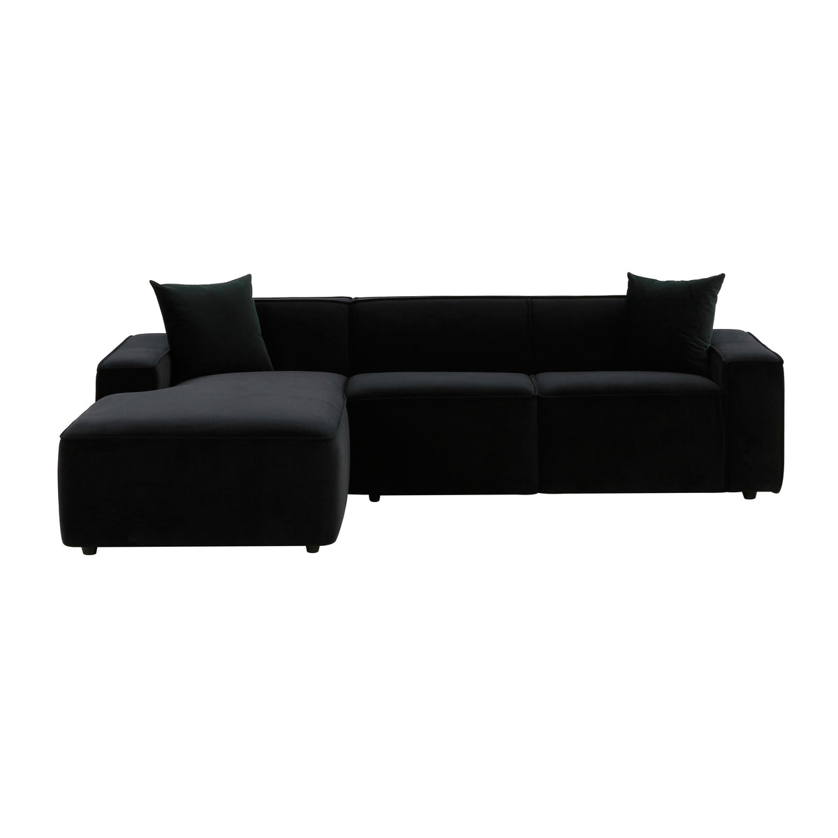 Olafur 2-Piece Performance Fabric L-Shaped Sectional - Black / LAF