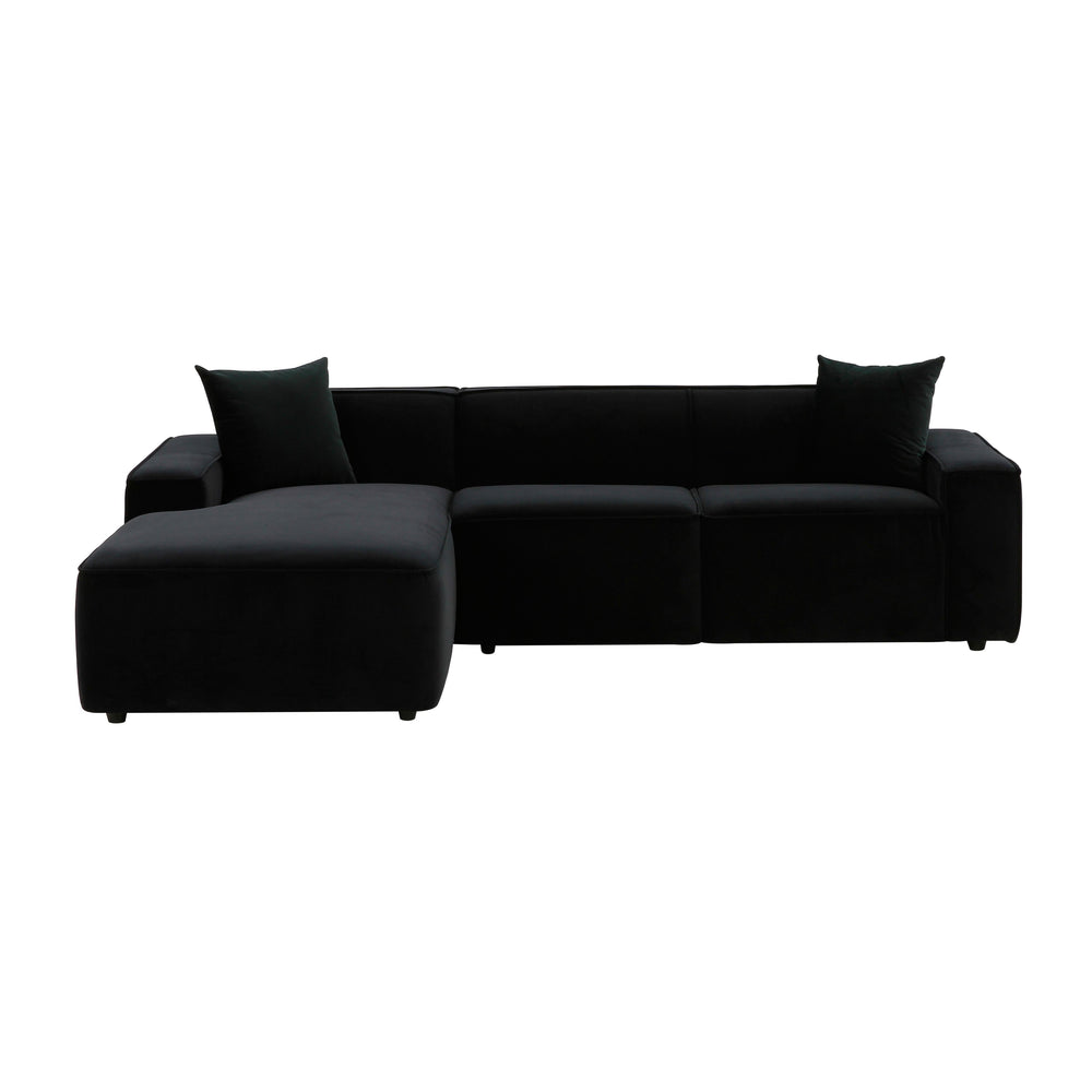 Olafur 2-Piece Performance Fabric L-Shaped Sectional - Black / LAF
