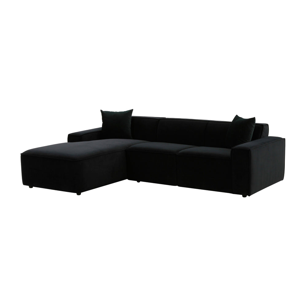 Olafur 2-Piece Performance Fabric L-Shaped Sectional - Black / LAF