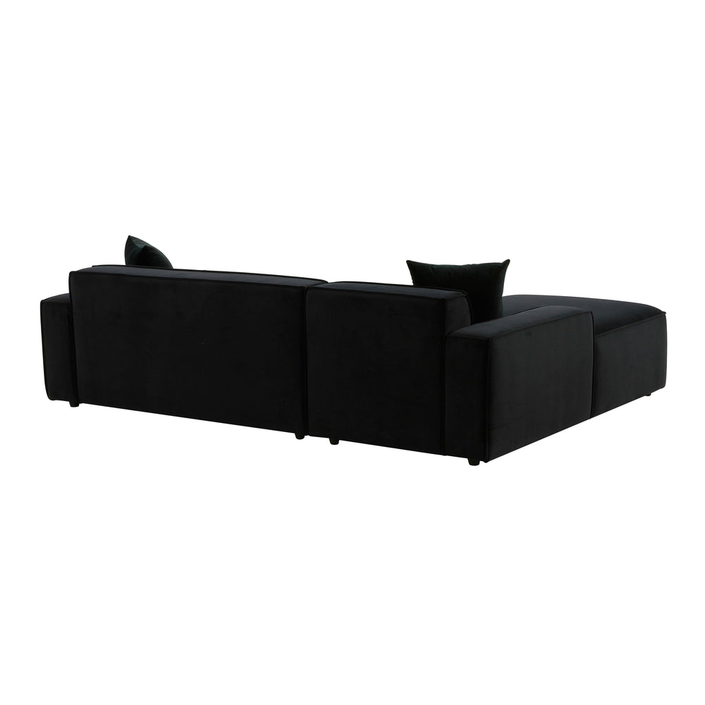 Olafur 2-Piece Performance Fabric L-Shaped Sectional - Black / LAF