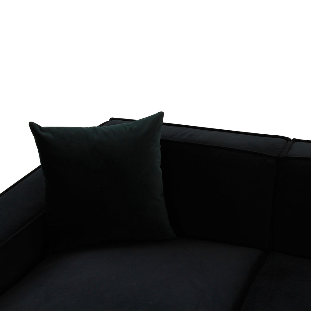 Olafur 2-Piece Performance Fabric L-Shaped Sectional - Black / LAF