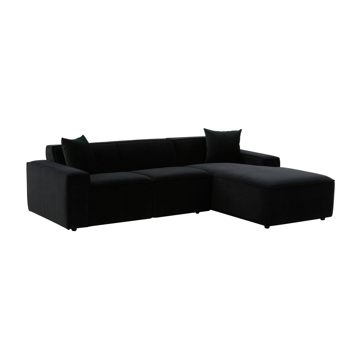 Olafur 2-Piece Performance Fabric L-Shaped Sectional - Black / RAF
