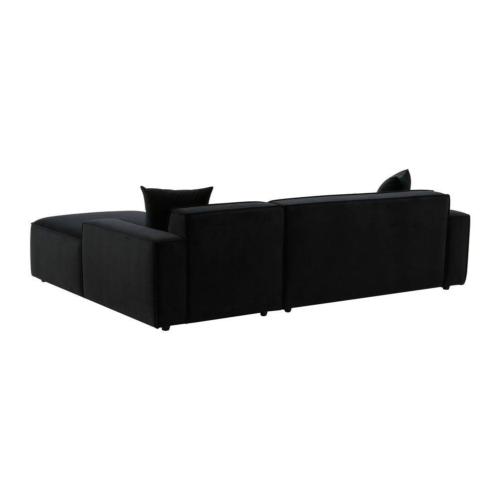 Olafur 2-Piece Performance Fabric L-Shaped Sectional - Black / RAF