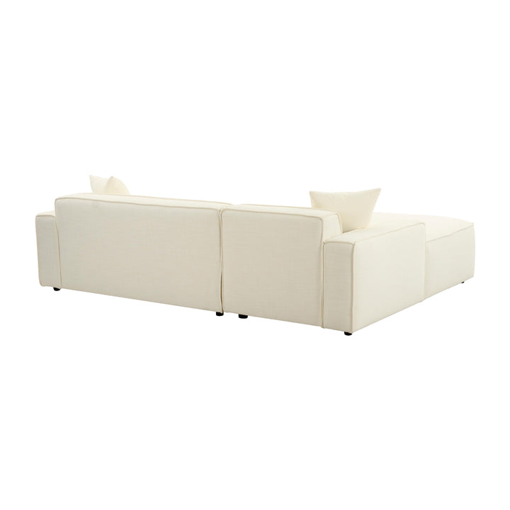 Olafur 2-Piece Performance Fabric L-Shaped Sectional - Cream / LAF