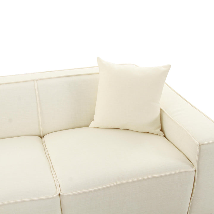Olafur 2-Piece Performance Fabric L-Shaped Sectional - Cream / LAF