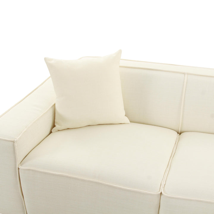Olafur 2-Piece Performance Fabric L-Shaped Sectional - Cream / RAF