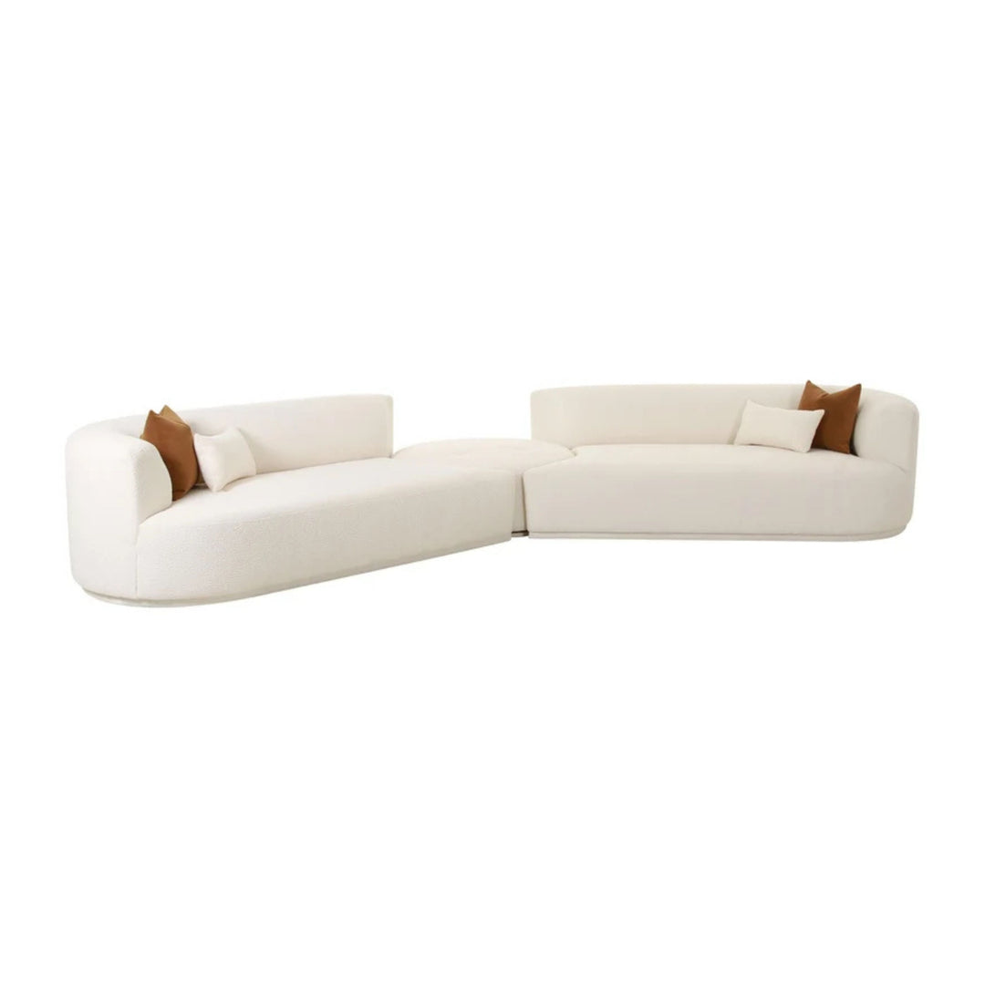 Fickle 3-Piece Cream Performance Boucle Modular Sectional