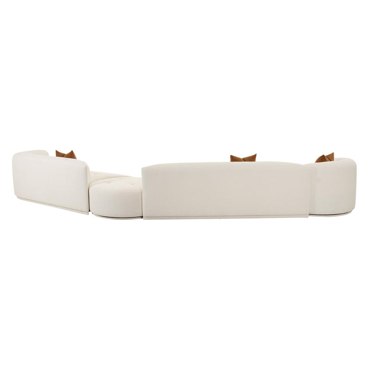 Fickle 4-Piece Cream Performance Boucle Modular Sectional