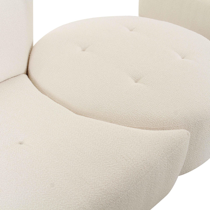 Fickle 4-Piece Cream Performance Boucle Modular Sectional