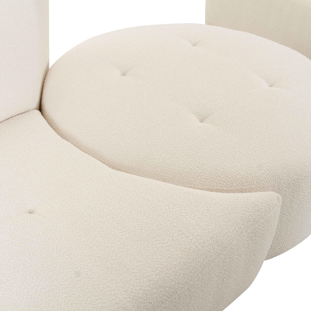 Fickle 4-Piece Cream Performance Boucle Modular Sectional - RAF