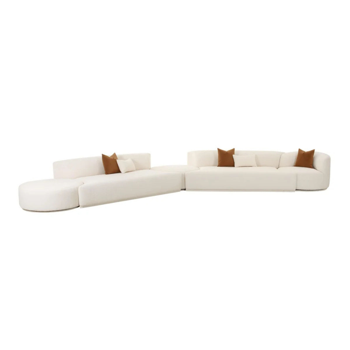Fickle Cream Performance Boucle 5-Piece Modular Chaise Sectional